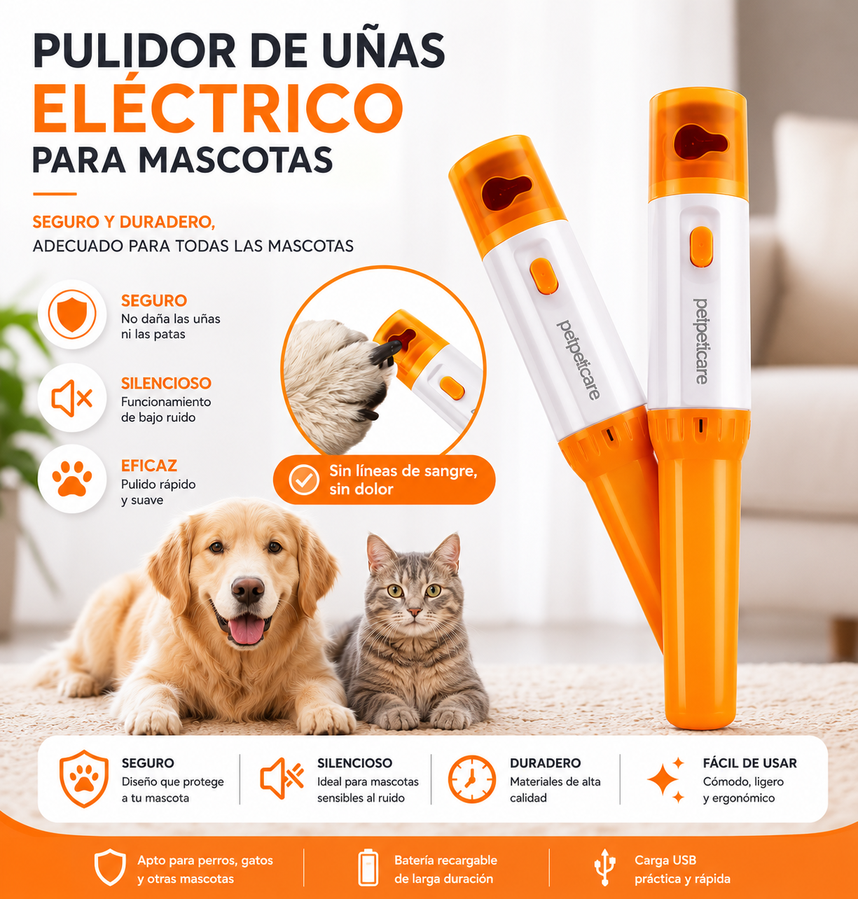 CORTADOR DE UÑAS SEGURO PARA MASCOTAS